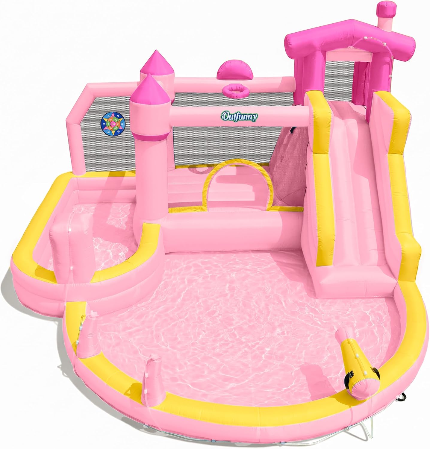 Kids Outdoor Pool - Toboggan aquatique gonflable rose pour enfants