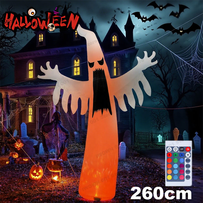 Kids Outdoor Yard - Fantôme effrayant gonflable d'halloween avec lumières