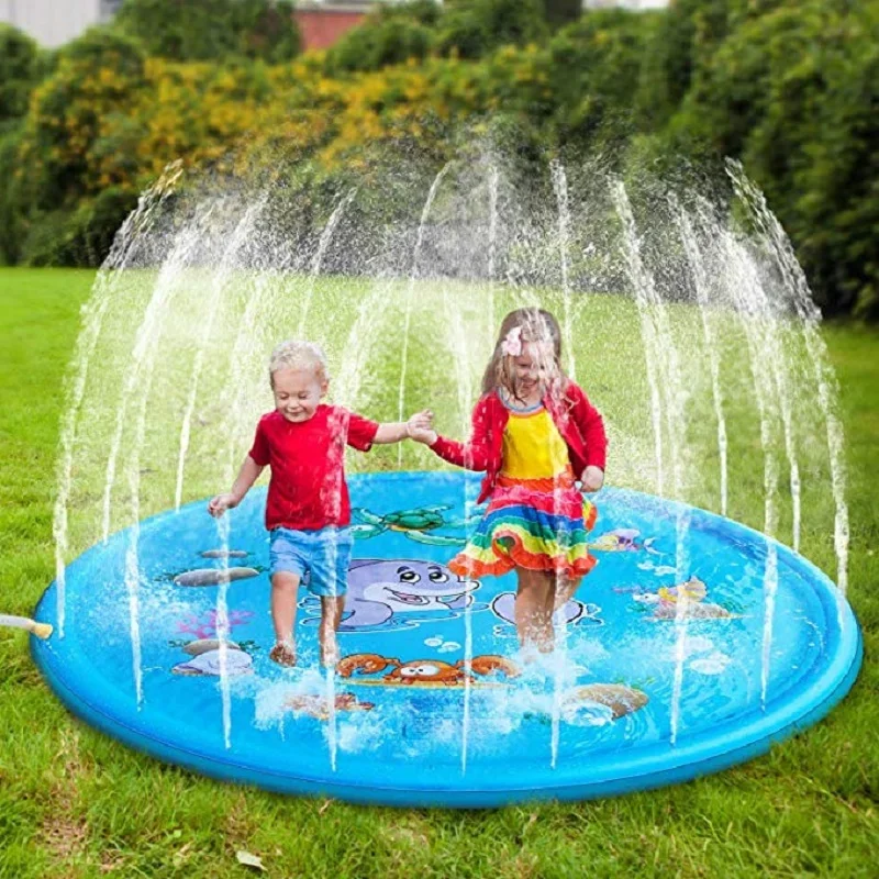 Kids Outdoor Yard - Tapis d'arrosage rond gonflable pour enfants,